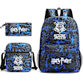 Miniatyrbilde 2 av 2: 3 stk/sett Harry Potter Ryggsekk for jenter gutter Skulderpose Blyantvesker Trykte Uformelle Skolesekk Utendørs Gave H09