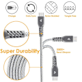 Miniatyrbilde 3 av 5: Sterk, slitesterk flettet USB-C lade- og datasynkroniseringskabel (1 fot/30 cm) Kompatibel med Samsung Tab S6 Lite, Tab A7 10,4\", T510,