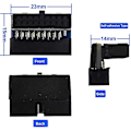 Miniatyrbillede 5 af 5: 2 stk. Usb 3.0 20 Pin Til Fe L Turn 90 De Right Adapter Board Til Mboard ( An