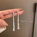 Miniatyrbilde 5 av 5: Øredobber Dråpe Øredobber Lange Øredobber Dangle Statement Kjede Øredobber Rhinestone Gave