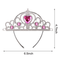 Miniatyrbilde 5 av 5: Krone- og klessett for prinsessekostyme, festtilbehør for barn/jenter/småbarn (helt rosa)