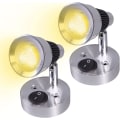 Miniatyrbillede 1 af 5: 2 stk. 12 V LED-spotlæselampe, 3W kugleformet læselampe i aluminium 330 lm vægmontering