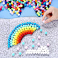 Miniatyrbillede 5 af 5: 4000 stk. 1 cm Assorterede Pom Poms Multifarvede Håndværk Pompoms, Mini Pom Poms Kugler Bulk Fuzzy Puff Balls Til DIY Kunst Håndværk Smykker Mak