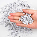 Miniatyrbillede 5 af 5: 1200 stk. bogstavperler sorteret alfabetperler hvidt bogstavperlesæt runde bogstavperler til smykkefremstilling