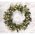 Miniatyrbilde 4 av 5: Vårkranser, 16\" Kunstig dørkrans med eukalyptusblader og små blomster for inngangsdør, gårdshuskrans, grønt veggdekor innendørs utendørs