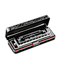 Miniatyrbillede 1 af 3: 10 Hullers 20 Harmonika Blues Deluxe Harmonika Begynder C Harmonika - Sort