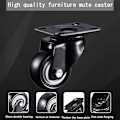 Miniatyrbillede 5 af 5: Casterhjul, Mobile Caster Mute Leje Gummi Vognhjul Med Bremse Heavy Duty