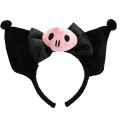 Miniatyrbilde 3 av 5: Kuromi hårnål ørehodebånd, plysj hodebånd Anime Cosplay hodeplagg tilbehør for jenter svart