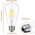 Pikkukuva 2 / 5: Himmennettävä LED Edison-lamppu Vintage-valaisin 40w Retro Vanhanaikainen E27 St64 Kierre 220v