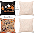 Pikkukuva 2 / 5: 4 kpl Halloween-tyynynpäällistä, oranssi ja musta tyynynpäällinen, Happy Halloween pellavainen sohva