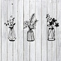 Miniatyrbillede 5 af 5: Metal Blomster Vægskulptur, Metal Vægskulptur til Terrasse Balkon, Sort Metal Vægskulptur Kunst til Stue Badeværelse Soveværelse Spisestue, Sort Vægskulptur A