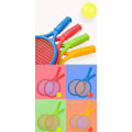 Miniatyrbilde 3 av 5: Plasttennisracket-leker for barn Utendørs sport Interaktiv strandleker Tennisracketsett Foreldre-barn interaktive spill (gr