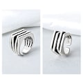 Miniatyrbild 5 av 5: Minimalistisk bred silverring för kvinnor Mode Multilayer Line Silver Geometrisk Kvinnor Fest Smycken Gåvor R0725