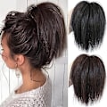 Miniatyrbilde 1 av 5: Syntetisk hårbolle extensions rotete rett hårbånd elastisk chignon scrunchie wrap updo falske hårstykker for kvinner hår (svart)