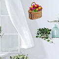 Miniatyrbillede 2 af 5: Håndlavet vævet hængekurv, håndlavet vævet pileflet blomsterkurv med fiberfor, naturlig flettet håndlavet opbevaringskurv til hjem, have, bryllup