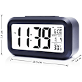 Miniatyrbild 5 av 5: Digital väckarklocka, multifunktionell LCD elektronisk klocka med stor skärm batteridriven, bakgrundsbelysning sensor touch LED-klocka med tid temperatur da