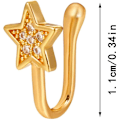Miniatyrbillede 4 af 5: Næseringe Skinnende Rhinestone Pentagram, 2022 Nye Næseringe Hoops Falske Næseringe Clip On Cirkel Næse Falske Næsepiercinger Mode
