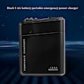Miniatyrbillede 2 af 5: Sort 4x AA Batteri Bærbar Nødstrømslader USB Til Mobiltelefon