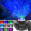 Miniatyrbillede 1 af 6: Stjerneprojektor Galaxy LED-lampe med indbygget højttaler Multifarvet Sort