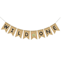 Miniatyrbillede 1 af 3: 2,8 m Wild One Banner Fødselsdag Dekorationer Baby Shower Hængende Flag Vimpler Bannere