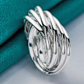 Miniatyrbillede 5 af 5: 925 Sterling Sølv Fem Ringe Ring Mode Charm Smykker 7-10 7