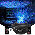 Miniatyrbillede 5 af 6: Stjerneprojektor Galaxy LED-lampe med indbygget højttaler Multifarvet Sort
