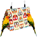Pikkukuva 4 / 5: Papukaijapesä, Canvas Triangle Hanging Parrot Sleep Nest, Parrot Nest House, Parrot Cage, Parrot Supplies for Parrot Pet Animal Owl Printing Pattern