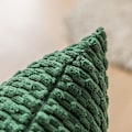 Miniatyrbillede 3 af 5: Pudebetræk 12x20 tommer bløde stribede dekorative pudebetræk med skjult lynlås til sofa seng, 2 stk., mørkegrøn