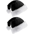 Miniatyrbild 1 av 5: Heyone 2-pack tomteluva för vuxna julmössa traditionell svart och vit plysch jultomteluva för julfest