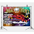 Pikkukuva 3 / 5: 70-luvun teemallinen valokuvaustausta 70- ja 80-lukujen disco-tanssi Prom-juhlan koristeluun Neon Glow -taustakuva Studio rekvisiitta Banneri 7x5ft