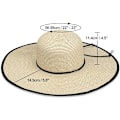 Miniatyrbillede 4 af 4: Dame Bredskygget Solhat UPF50 Halm Sommerhat Floppy Strandhat Roll-Up