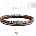 Miniatyrbillede 4 af 5: Heyone Dame Læder Manchet Armbånd Fjer Multi Strand Armbånd Wrap Armbånd Turkis Boho Armring Flettet Læder