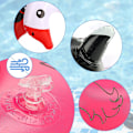 Pikkukuva 3 / 5: Ilmapatja Juomateline, Juoma Uivat Ilmapatja Lintukuppi Aluslaatat Vaaleanpunainen Flamingo Juomateline Musta ja Valkoinen (6 Pakkaus)