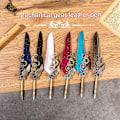 Pikkukuva 5 / 5: Peacock Mechanical Punk Style Wings Pen Dip Ink Set (Excluding Notebook/Notepad) Purpur