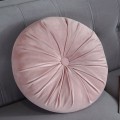 Miniatyrbilde 1 av 4: Rund fløyel ensfarget stol pute gresskar volang pute hjemmedekor gulvpute diameter 15\" rosa