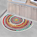 Miniatyrbillede 4 af 4: Halvrund boheme bademåtte, ultra blød og vandabsorberende bademåtte, boho mandala badetæppe, maskinvask/tørring, 30x 20 tommer