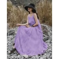 Miniatyrbilde 3 av 5: 2023 Sommerkjoler for Kvinner Solid Casual Loose Bohemian Kjole Spaghetti Stropp Maxi Kjole M01