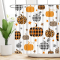 Miniatyrbilde 2 av 5: Høst Gresskar Dusjforheng Høst Halloween Thanksgiving Høst Buffalo Sjekk Farmhouse Hjem Bathtubs Baderom Forheng 72\"x72\"