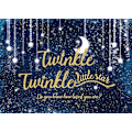 Pikkukuva 2 / 5: Twinkle Twinkle Little Star Taustakangas Yötaivaan Kiiltävä Tähti ja Kuu Galaksin Avaruus Valokuvaustaustaksi Glitter Tähti Lasten Syntymäpäivä 7x5FT