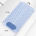 Miniatyrbillede 4 af 5: Bademåtte skridsikker gummi brusebad med drænhuller sugekopper, hurtig nem rengøring, fodmassage, bad til kar og brusekabine (27,5×14,2in, blå)