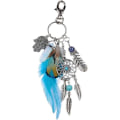 Miniatyrbillede 1 af 5: Dremisland Nøglering Nøglering Naturlig Opal Sten Dreamcatcher Nøglering Mode Sølv Boho Ornament Fjer Nøglering