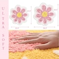 Miniatyrbillede 2 af 5: Blomsterformet bademåtte, uregelmæssigt tæppe, søde lyserøde badeværelsestæpper, mikrofiber bademåtte, maskinvaskbar blød absorberende, 23,6x23,6 tommer