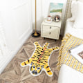 Miniatyrbilde 1 av 3: Tigerformet badematte for baderom søte dyr gul tiger tegneserie baderomsteppe sklisikker absorberende badekar teppe for baderom