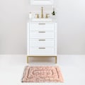 Miniatyrbillede 2 af 5: Pink badeværelsestæpper skridsikre små bademåtter til badeværelse koral pink badeværelse indretning fluffy plys bademåtte maskinvaskbar (24” x16”)
