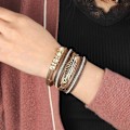 Miniatyrbild 5 av 5: Heyone Dam Läder Manschett Armband Fjäder Multi Strand Armband Wrap Armband Turkos Boho Armband Flätad Läder