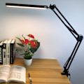 Miniatyrbilde 2 av 8: LED-skrivebordslampe, svingarm-skrivebordslampe med klemme, 3 lysstyrke- og 10 lysstyrkemodus for øyevern, hjemme- og kontorleselampe med 360° rotasjon