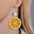 Miniatyrbillede 3 af 4: Heyone Akryl Citron Øreringe Frugt Charm Dangle Øreringe til Piger