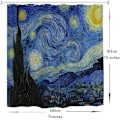 Miniatyrbillede 4 af 5: Stjernenat Brusergardin til Badeværelse med Kroge, Van Gogh Stjerner Kunst Dekorativ Lang Stof Bruseforhæng Badeværelse Dekorationer - 71Wx72L, Blå