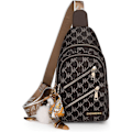 Miniatyrbillede 1 af 5: Sling Rygsæk Sling Taske til Kvinder, Brysttaske Daglig Rygsæk Crossbody Sling Rygsæk (A-Sort)