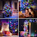 Pikkukuva 4 / 5: Parannetut aurinkoketjuvalot, Mini 100 LED kuparilanka valot, Keijukukat, Sisä- ja ulkokäyttöön vedenkestävä aurinkokoristevalot (Monivärinen - 2 kpl pakkaus)